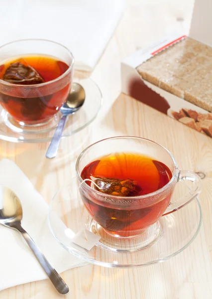 Thé avec sachets de thé — Photo