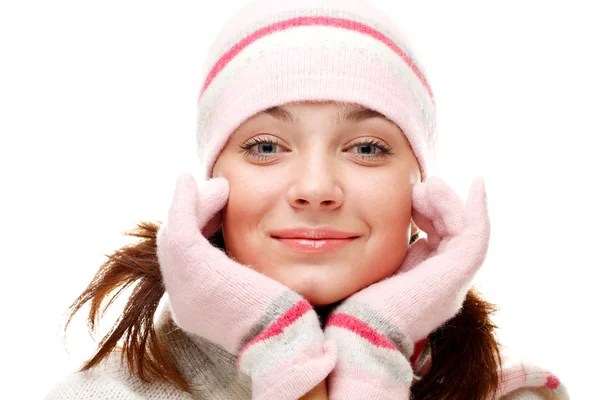 Piękna Kobieta Noszenia Ubrania Zimowe — Zdjęcie stockowe