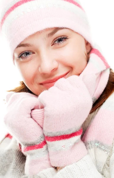Piękna Kobieta Noszenia Ubrania Zimowe — Zdjęcie stockowe