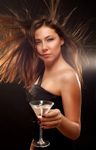 Žena s koktejlem — Stock fotografie