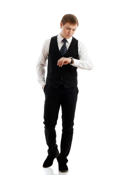 Young man checking time. — Stock Photo, Image