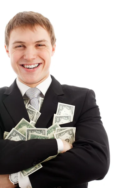 Hombre feliz con dólares . —  Fotos de Stock