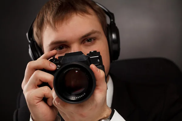 Spion mit Kamera — Stockfoto