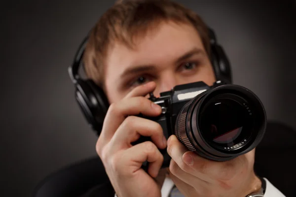 Spion mit Kamera — Stockfoto