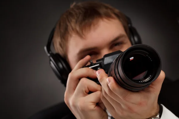 Spion met camera — Stockfoto