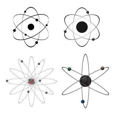 Four vector atom icons
