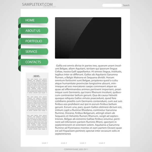 Sablon oldal web design — Stock Vector