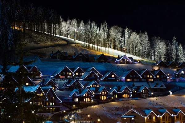 Stock image Ski resort in the night