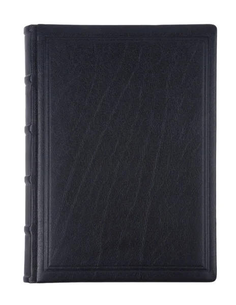 O livro em capa de couro preto — Fotografia de Stock