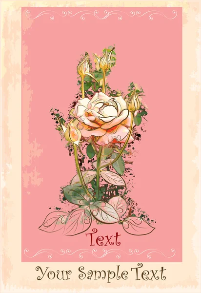 Карточка с розой — стоковый вектор