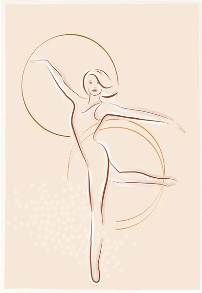 Девушка с гимнастическими обручами — стоковый вектор