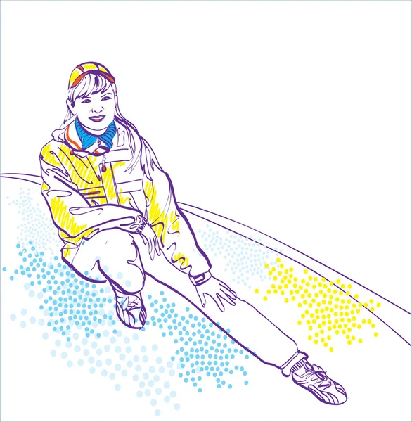 Fille sportive en tenue de sport. Collection hiver — Image vectorielle
