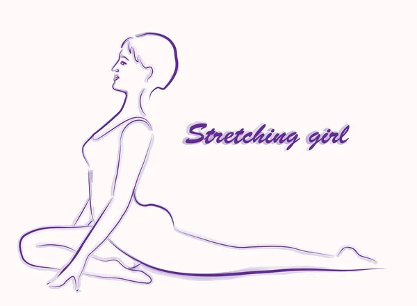 Κορίτσι κάνει άσκηση stretching — Διανυσματικό Αρχείο