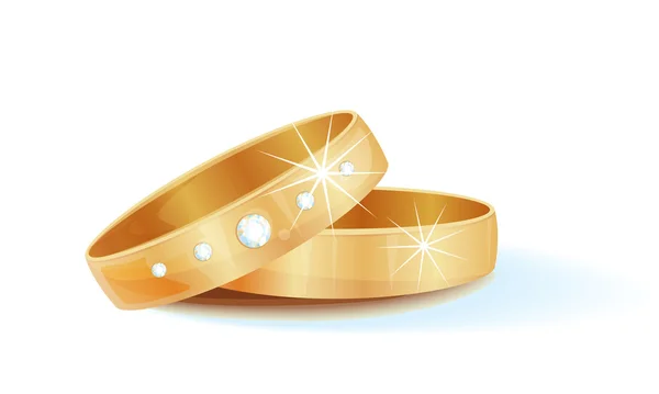 Anéis de casamento de ouro —  Vetores de Stock