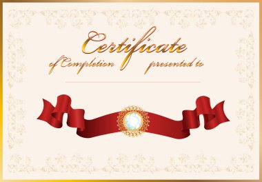 Certificate of completion.Template. clipart