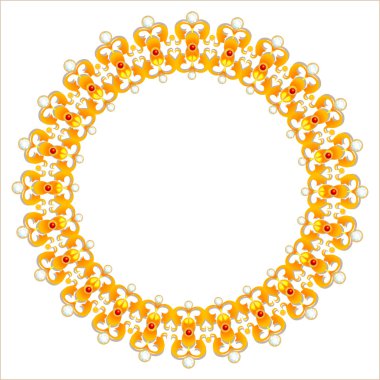 Gold necklace with diamonds clipart