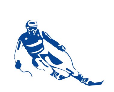 Silhouette of the skier clipart