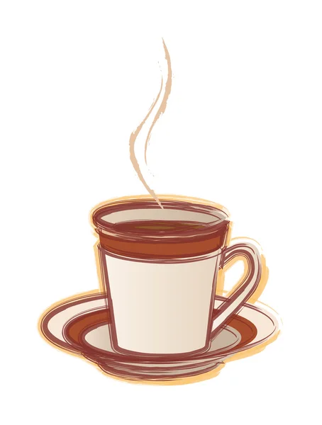 Boné desenhado à mão de cofee — Vetor de Stock