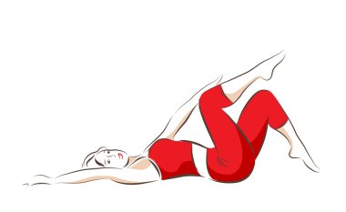 Girl doing shaping exercise clipart