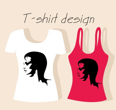 T-shirt design with girl face clipart