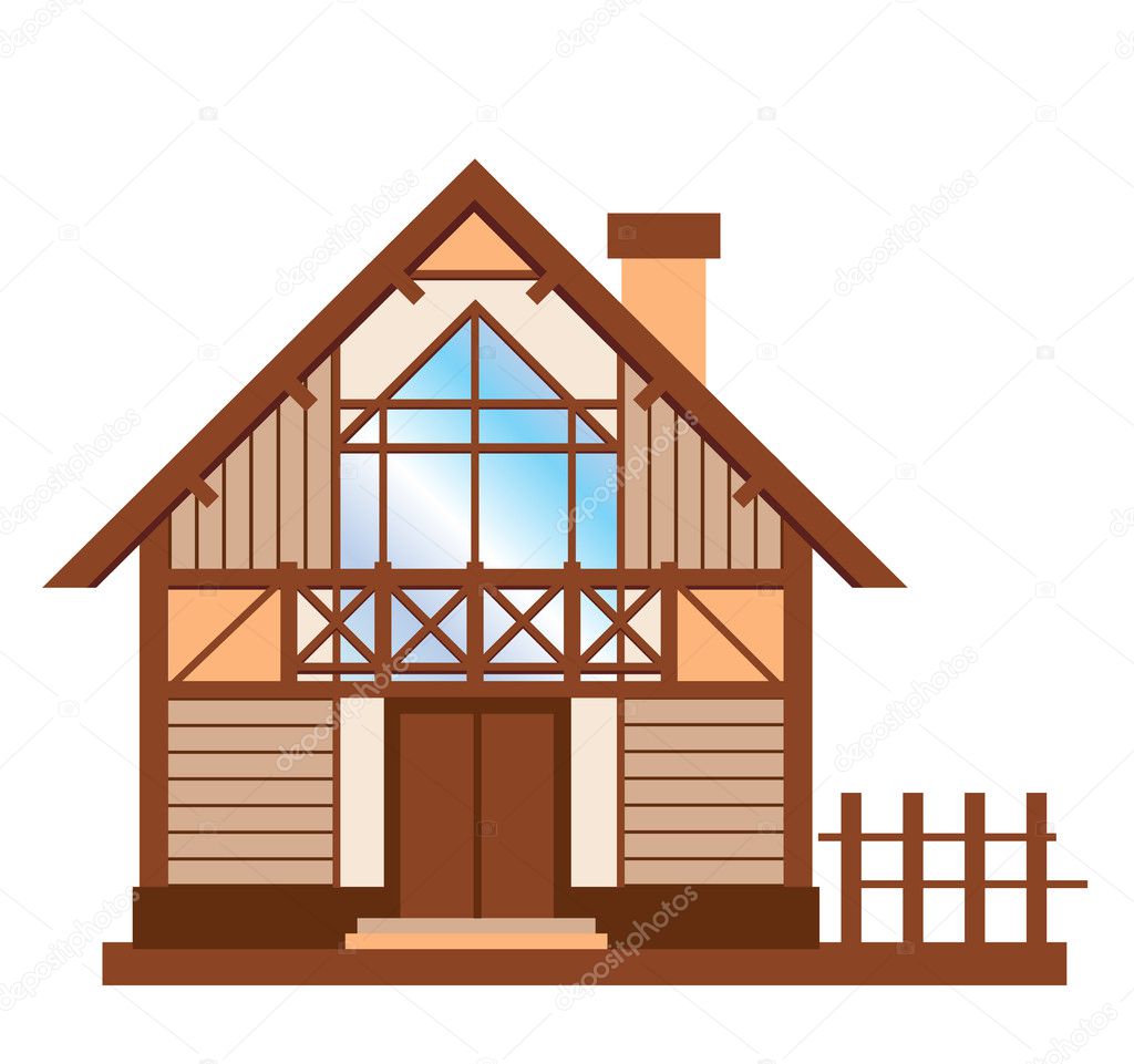Model of wooden family house
