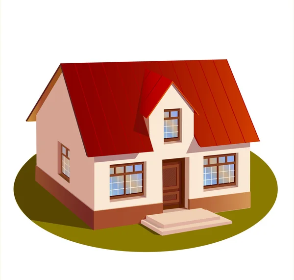 Modelo de casa de família de três dimensões —  Vetores de Stock