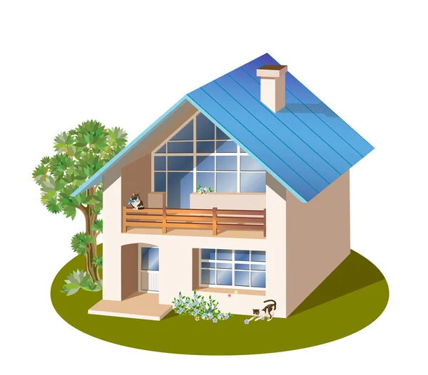 模型的三个维度家庭房子 — 图库矢量图片