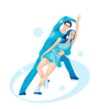 Pair figure skating. Ice show clipart