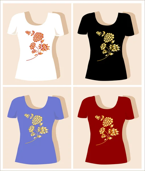 T-Shirt Design mit Rose — Stockvektor
