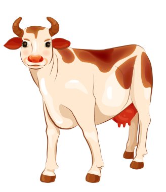 Happy ginger cow clipart