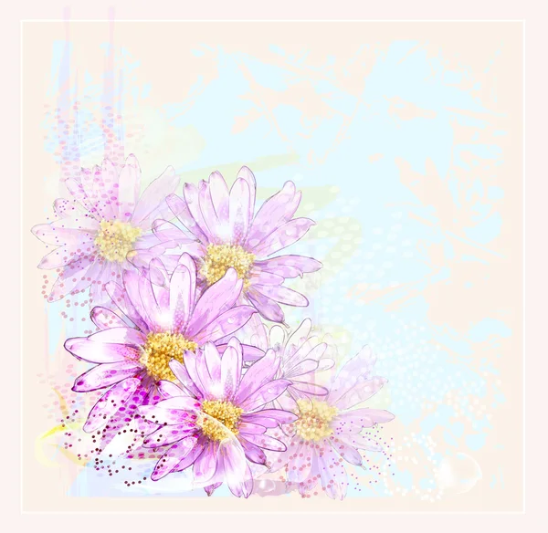 Flores rosadas con gotas de rocío — Archivo Imágenes Vectoriales
