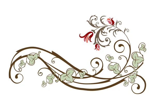 花とツタのビンテージ デザイン要素 — ストックベクタ