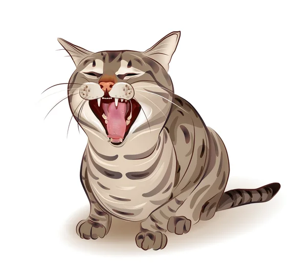Yelling tabby cat — Stock Vector