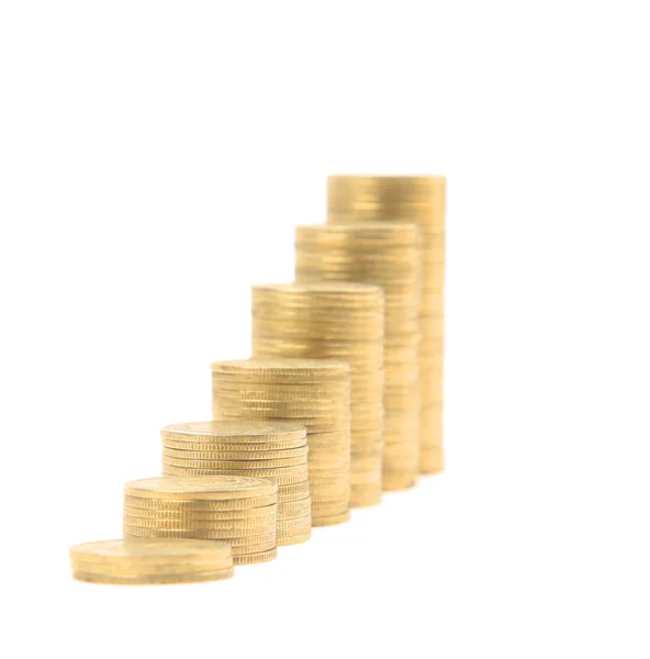 Kolommen van gouden munten — Stockfoto