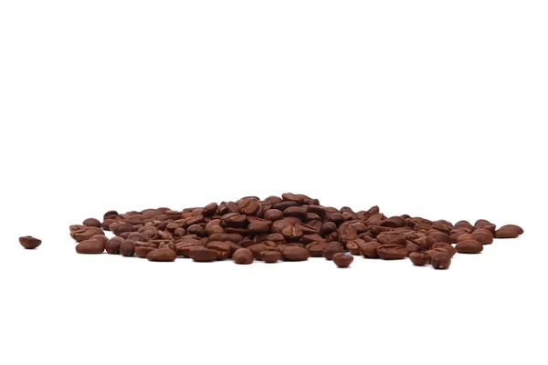 Grãos de café em um fundo branco — Fotografia de Stock