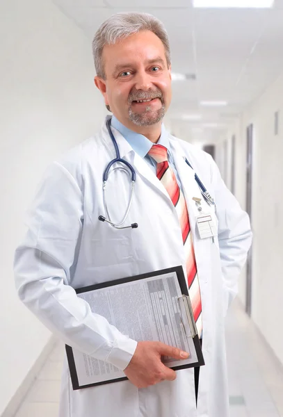 Happy smiling mature doctor — Stock Photo, Image