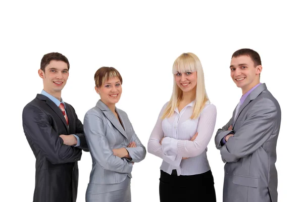 Retrato de feliz sorrindo equipe de negócios bem sucedida no escritório — Fotografia de Stock