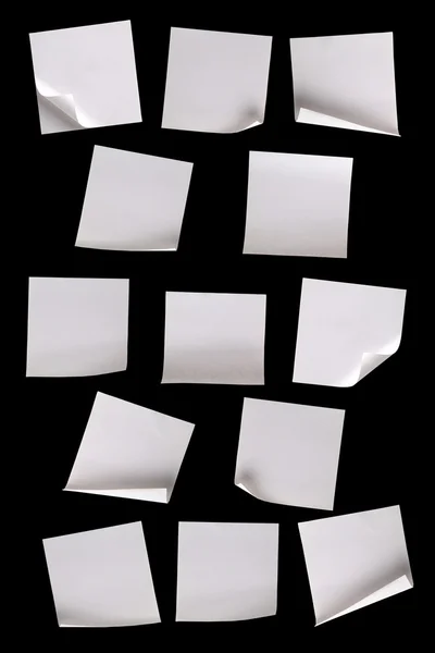 White Paper Notes Black Background — Stock Photo, Image