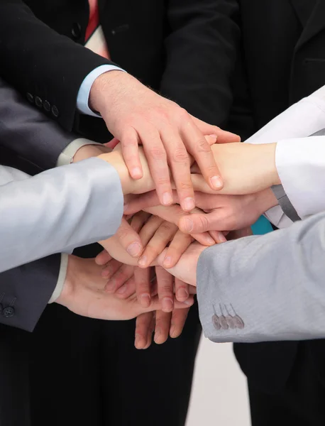 Closeup Portrait Group Business Hands Together Stock Picture