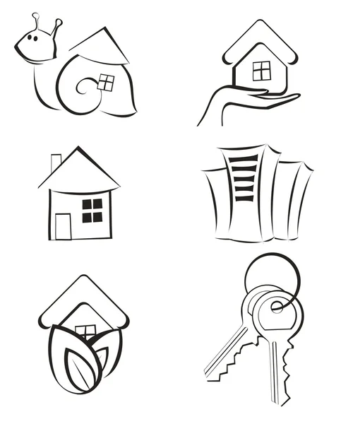 Immobilier - Ensemble d'icônes — Image vectorielle