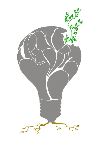 Plant in light bulb. vector — Stock Vector