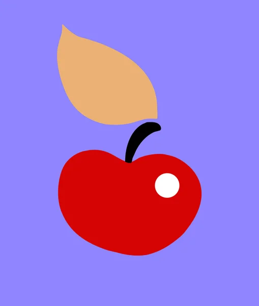 Illustration pomme sur fond bleu — Image vectorielle