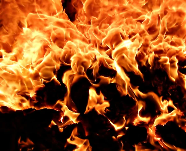 火炉里的火 — 图库照片