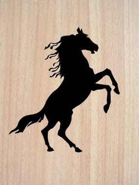 Silhouette on wood background clipart