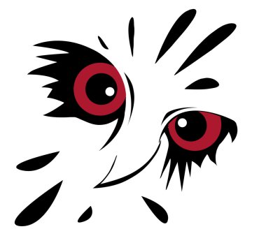 Drawing of the owl on white background clipart