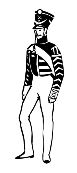 白い背景上に描画、擲弾兵のベクトル — ストックベクタ