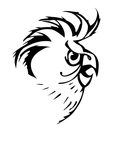 Silhouette du perroquet sur fond blanc — Image vectorielle