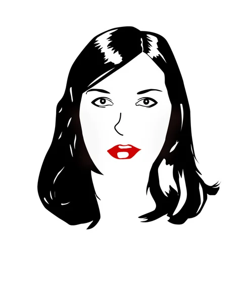 Porträt des Mädchens auf weißem Hintergrund — Stockvektor