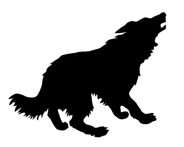 Illustration des wandernden Hundes auf weißem Hintergrund — Stockvektor
