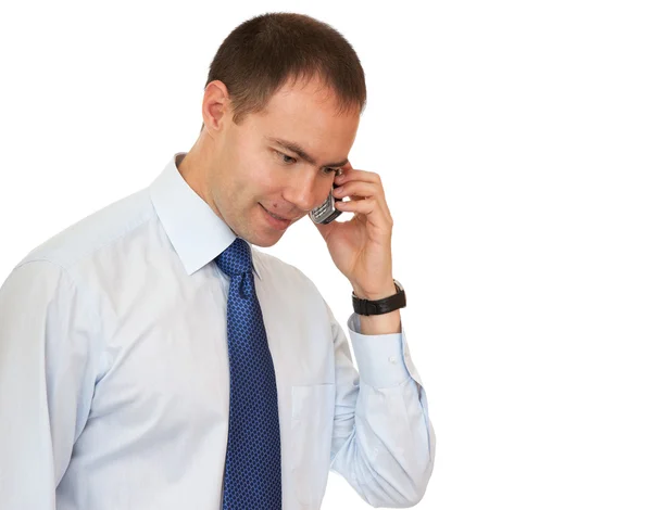 Mężczyzna rozmawia przez telefon komórkowy. — Zdjęcie stockowe